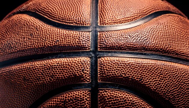 Macro and close up view of a basketball texture; a close up view of the texture of a basketball; the unique pattern on the basketball; indoor sports; NBA and WNBA; march madness; 
