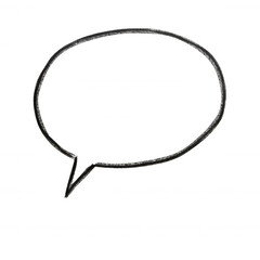 Empty speech bubble outline on a transparent background.