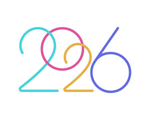 . new year 2026 number vector illustration isolated on white background new year 2026 number