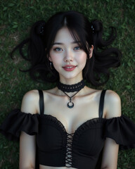 Charming Gothic Portrait — Elegant Dark Aesthetic Girl