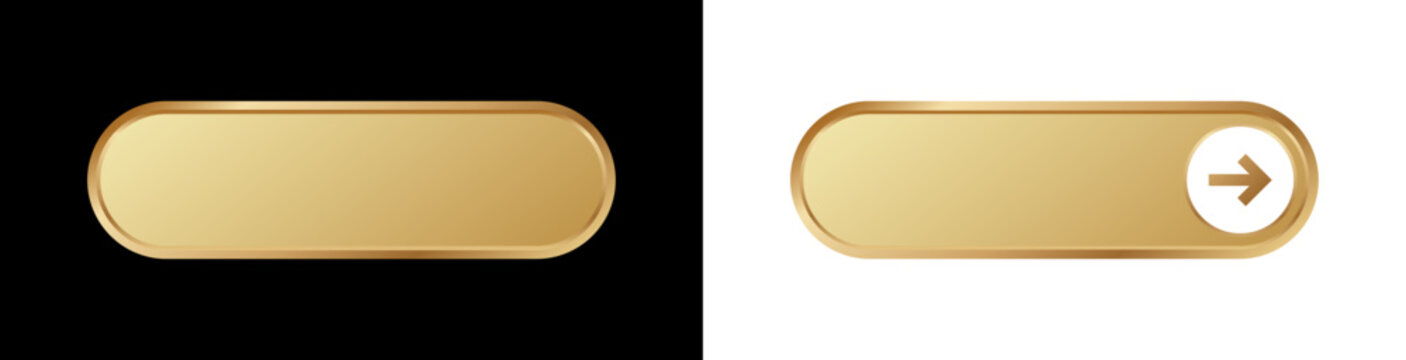 Golden oval button featuring arrow on one side, shown with black and white contrast.