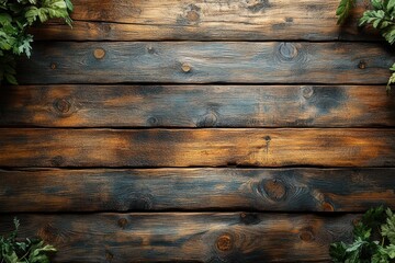 Fototapeta premium dark brown wooden texture hyper-realistic detailed wood grain ambient lighting flat lay composition