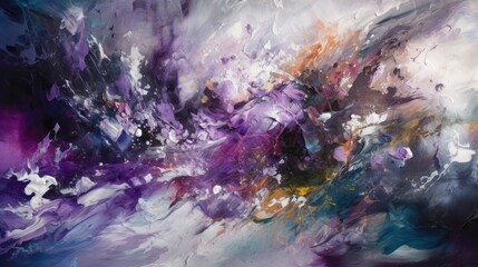 Purple White Flowing Fluid Abstract Art Background with Shimmering Texture and Dripping Paint