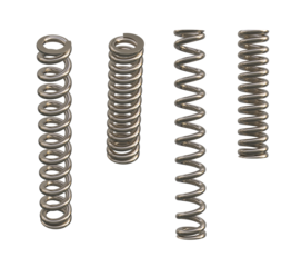 Set coil spring twisted, metal industrial coil isolated. Metal spring isolated on transparency background	