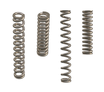 Set coil spring twisted, metal industrial coil isolated. Metal spring isolated on transparency background	