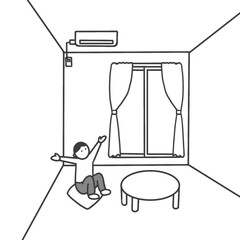 部屋の中にいる人