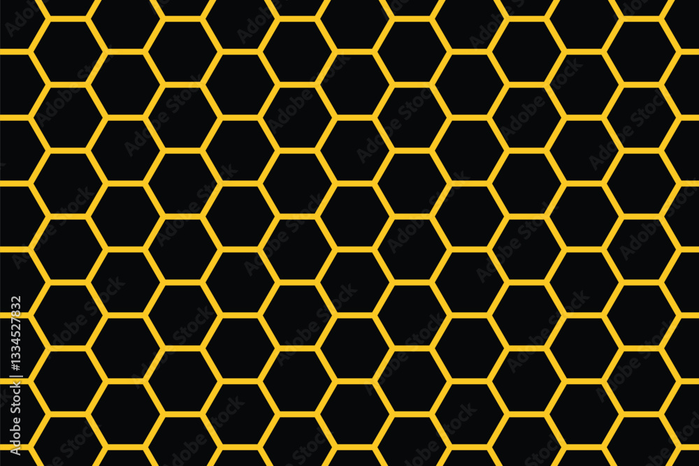 Poster abstract simple outline honeycomb pattern. honeycomb pattern seamless background. abstract yellow or