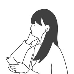 イヤホンで音楽を聴く人