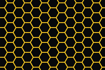 Abstract simple outline honeycomb pattern. Honeycomb pattern seamless background. Abstract yellow or orange honeycomb texture horizontal backdrop design. polygon science vintage square mosaic texture.