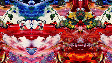 Fototapeta premium Abstract art background . Hand painting artwork on canvas .