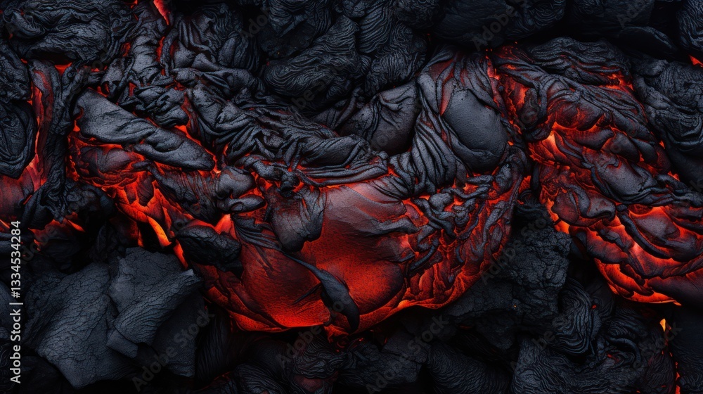 Poster lava texture of an active volcano, minimalistic and clean image
