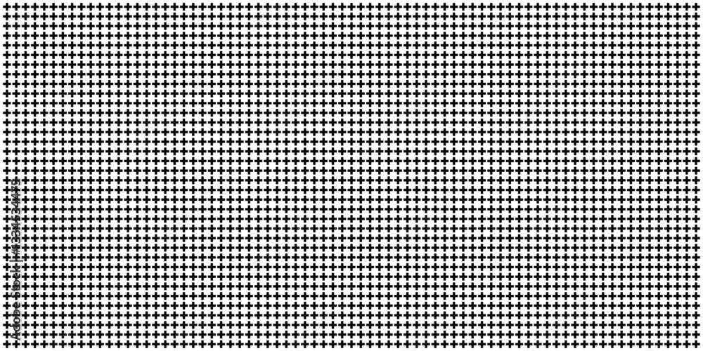 Poster seamless cross patterned texture. horizontal black halftone of cross and plus design for pattern and