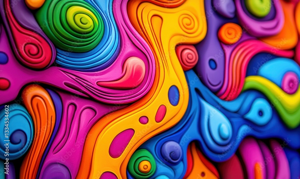 Poster an eye-catching abstract background featuring smooth gradients and flowing shapes in a vibrant color