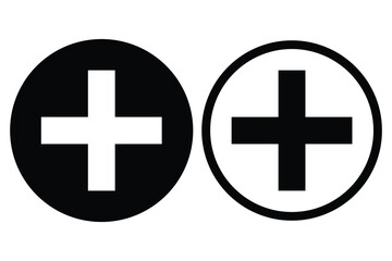 Addition sign. Pharmacy icon flat style. Medical Plus icon. Vector illustration