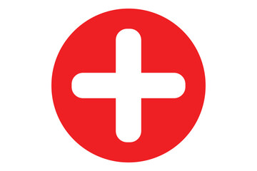 Plus icon set. Addition symbol. Cross sign isolated. First aid symbol. Vector illustration
