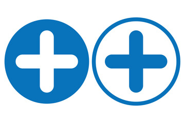 Obraz premium Addition sign. Pharmacy icon flat style. Medical Plus icon. Vector illustration