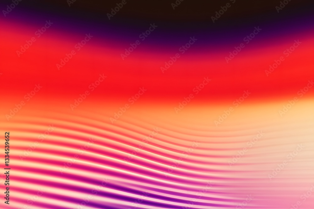 Poster abstract vibrant color gradients with striped wavy and smooth sections