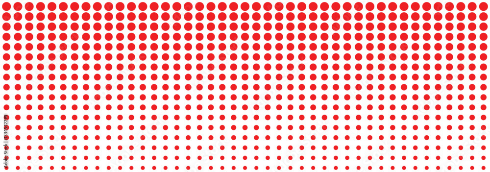Poster seamless polka dot background. polka dot red black gradient halftone pattern. abstract halftone dots