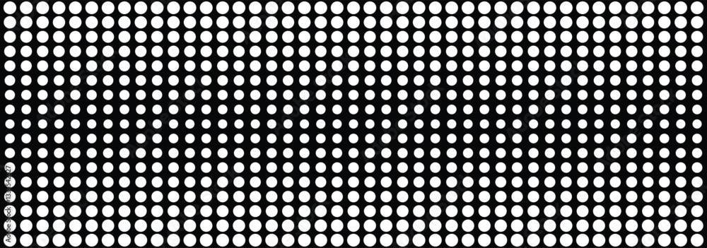 Poster dotted halftone gradient texture. vanishing polka dot background. horizontal seamless dotted pattern