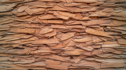 Irregular Wood Chips Pile Close Up