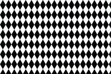Seamless diamonds pattern. Seamless harlequin pattern-black and white. Geometric texture. Black diamond shape pattern 