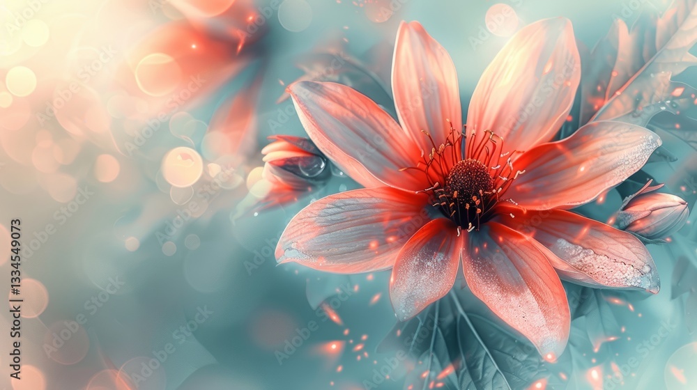Poster light soft floral abstract background with delicate patterns and soothing colors
