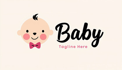 baby born cute logo illustration
