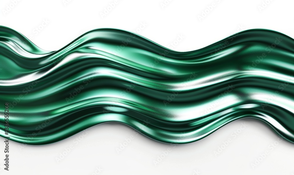 Aufkleber long wavy green metallic gradient background on white with multiple color shades and patterns