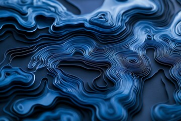Abstract Blue Topographic Design