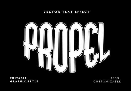 Black White Bold Clean Modern Outline Text Effect