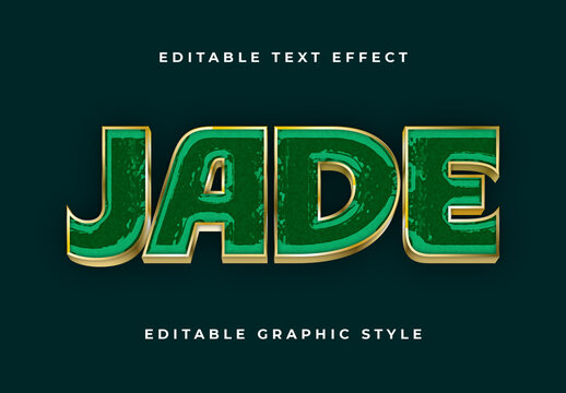 Green and Gold Jade Luxury 3D Text Effect