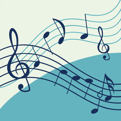 musical notes graphics vector illustration