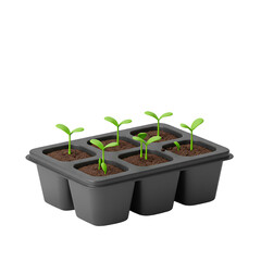 Small Tray with Seedlings Icon