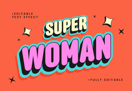 Pink and Blue Comic Font Bold Outlined Cartoon Text Effect