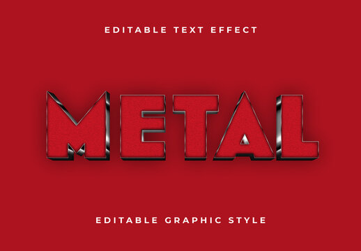 Red And Black Metal Bold Font Chrome Shiny Text Effect