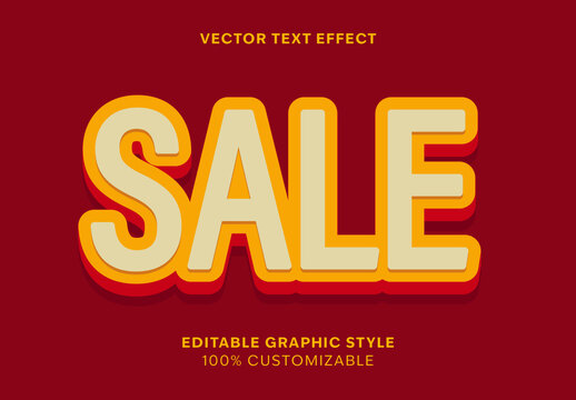 Yellow And Red Sale Offer Font Bold Shadow Text Effect