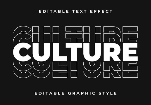 Black And White Layered Font Outline Modern Bold Text Effect