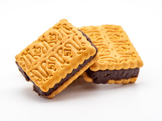 cookies with chocolate isolated on white background