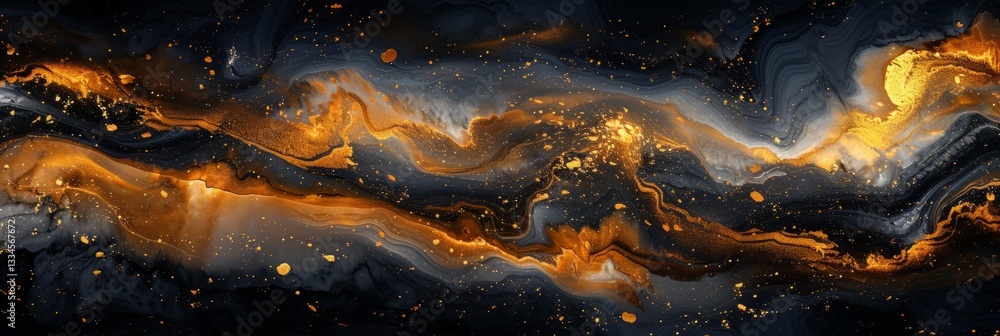 Poster luxurious golden marble texture with intricate ink abstract patterns on modern background exquisite 