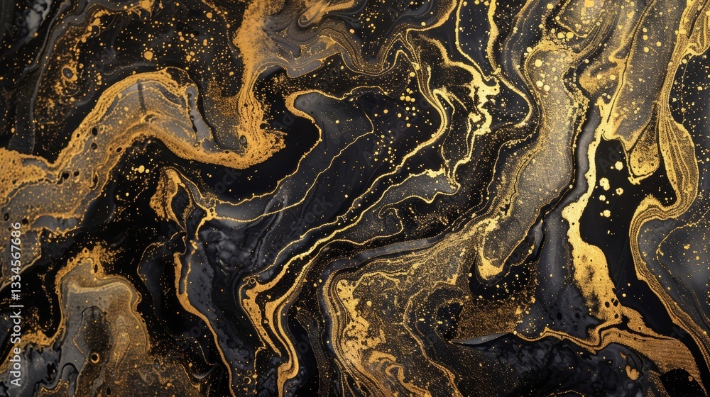 Poster luxurious golden marble texture background with abstract ink patterns and exquisite original artwork