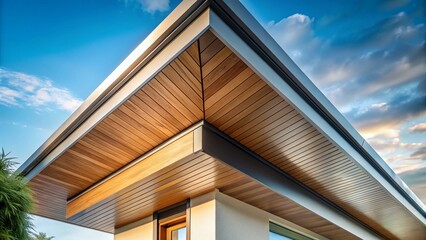 Fototapeta premium Modern Minimalist Soffit Home Renovation: Clean Lines & Contemporary Design