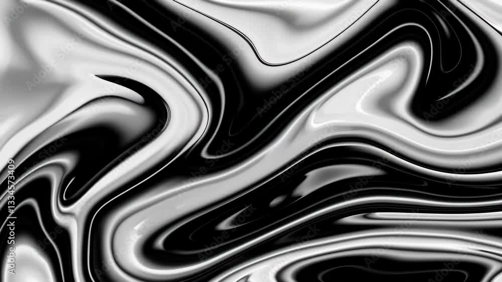 Poster abstract black and white liquid swirl pattern, fluid marble texture. artistic design concept
