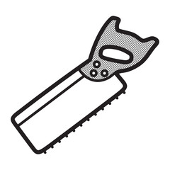 square hand saw, black and white, simple vector