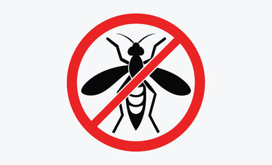 No mosquitoes allowed sign, nail polish silhouette vector, nail polish bottle icon 