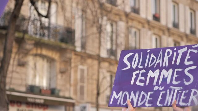 Feminist Sign at Protest in Paris (France)