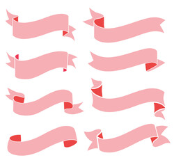 Obraz premium ribbon set ribbon element Modern simple ribbon collection Vector illustration 
