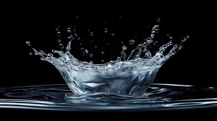 water splash on black background