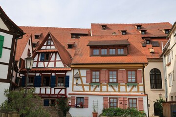 Blick in die Altstadt von Rottenburg am Neckar in Baden-Württemberg	