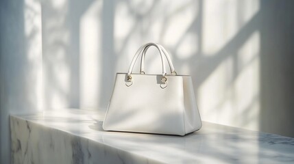 Fashionable Handbag on a Marble Counter – Elegant and Minimalist Luxury Aesthetic