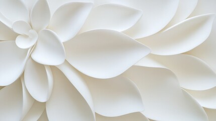 A digital art of white daisies in a minimalist style. White plate with daisy shapes in striking visuals.